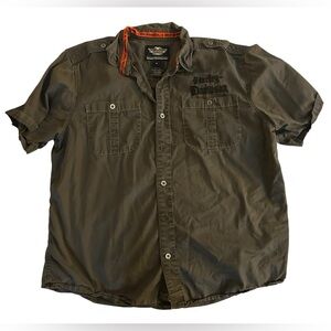 Harley-Davidson Men's Grey Button-Down Shirt